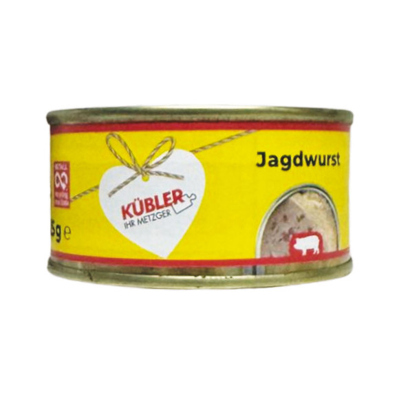 Kübler Jagdwurst / Embutido de Cerdo en Lata 125g