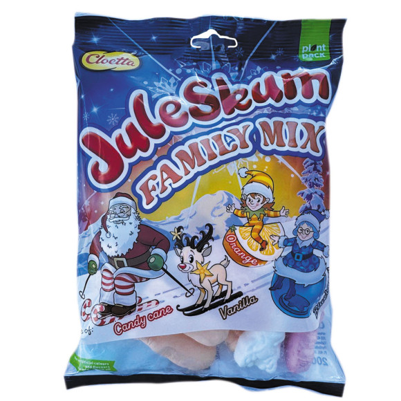 Cloetta Juleskum Family Mix / Espuma con Sabor Naranja, Vainilla, Arándano y Caramelo 200g