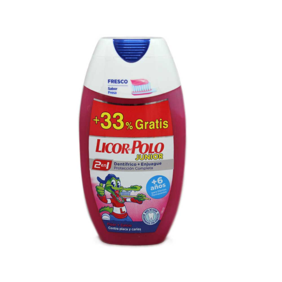 Licor del Polo Junior Dentífrico+Enjuague +6años 75ml+25 Licor del Polo Junior Dentífrico+Enjuague +6años 75ml+25