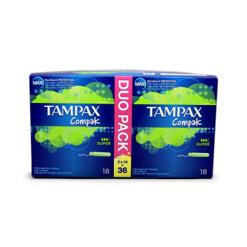 Tampax Compak Super Duo Pack Tampones / Tampons 2x18