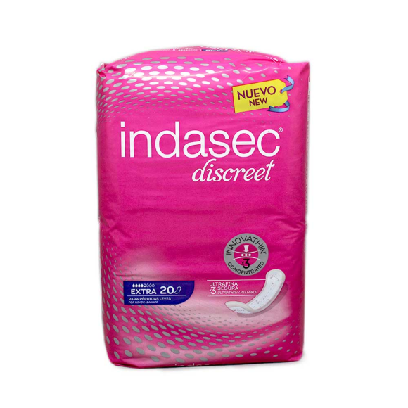 Indasec Discreet Extra Compresas x20 Indasec Discreet Extra Compresas x20
