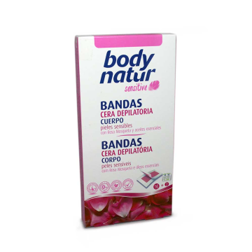 Body Natur Bandas Cera Piel Sensible Mosqueta/ Wax Strips Sensitive