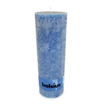 Bolsius Stompkaars Rustiek 300/100 Navy blue/ Navy blue Candle