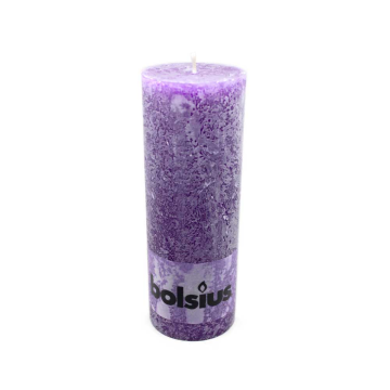 Bolsius Stompkaars Rustiek 190/68 Paars/ Purple Candle