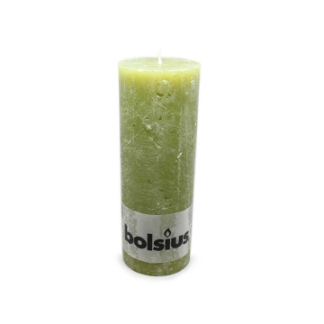 Bolsius Stompkaars Rustiek 190/68 Olijfgroen/ Olive Green Candle