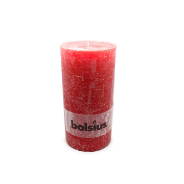 Bolsius Stompkaars Rustiek 200/100 Rood/ Red Candle