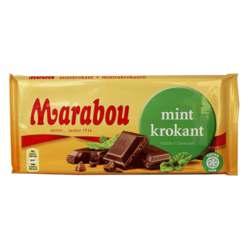 Marabou Mint Krokant / Crunchy Mint Chocolate 200g