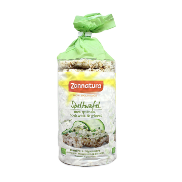 Zonnatura 100% BIO Rijstwafel Spelt Quinoa 100g/ Spelt, Quinoa and Rice Cakes