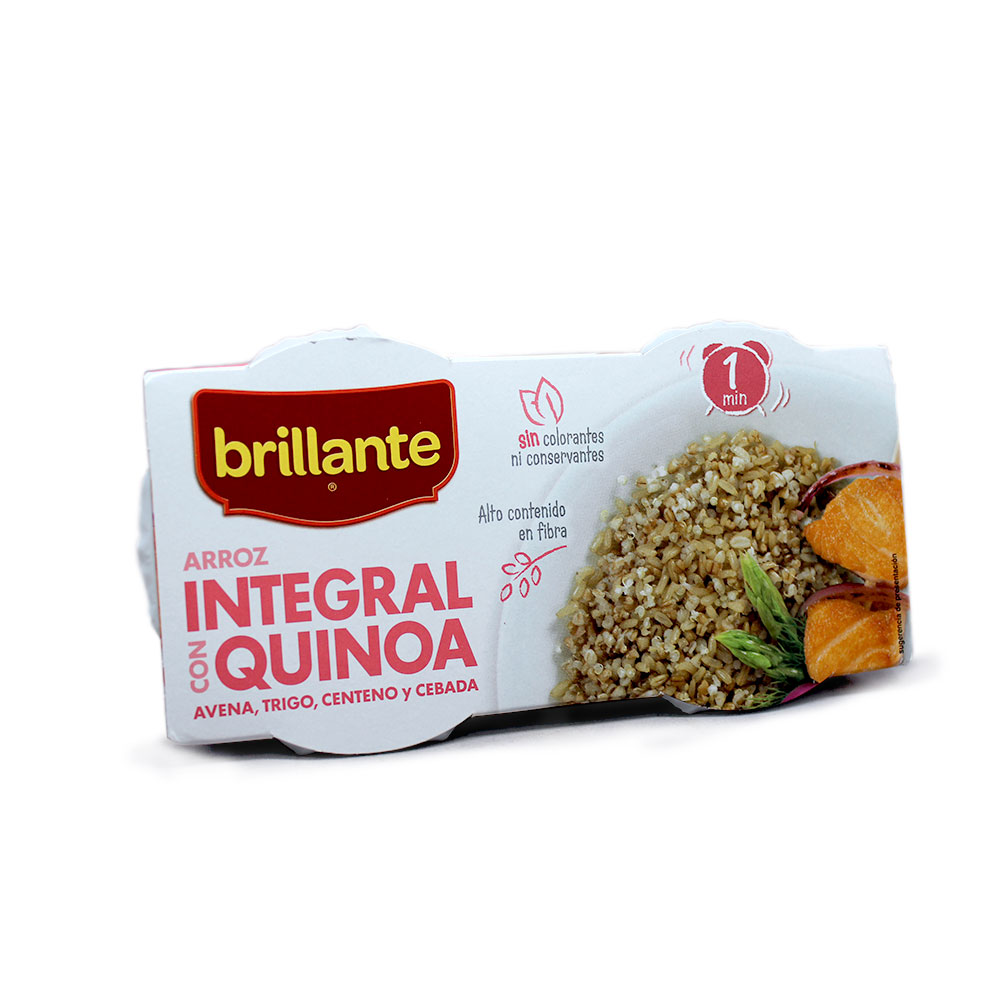 Brillante 1minuto Arroz Integral con Quinoa / Quinoa&Whole Grain Rice 2x125g