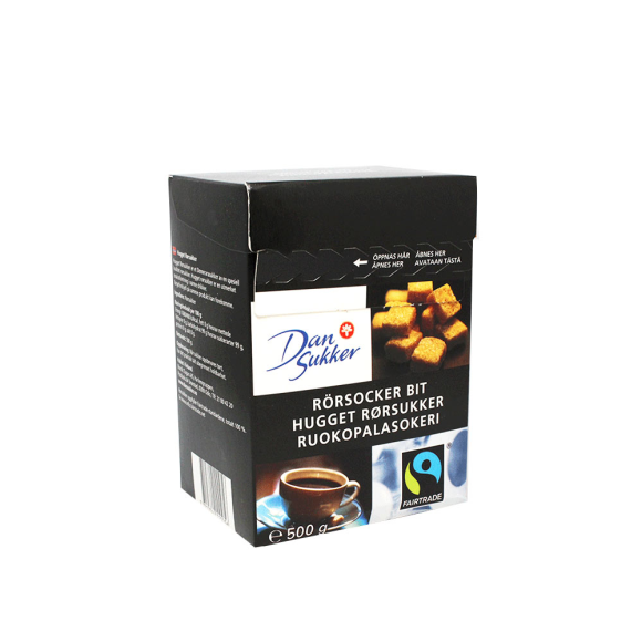Dan Sukker Rorsocker Bit Fairtrade / Cane Sugar Cubes 500g Dan Sukker Rorsocker Bit Fairtrade / Cane Sugar Cubes 500g