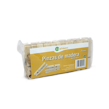 CoAliment Pinzas Tender Ropa Madera / Laundry Tweezers  x24