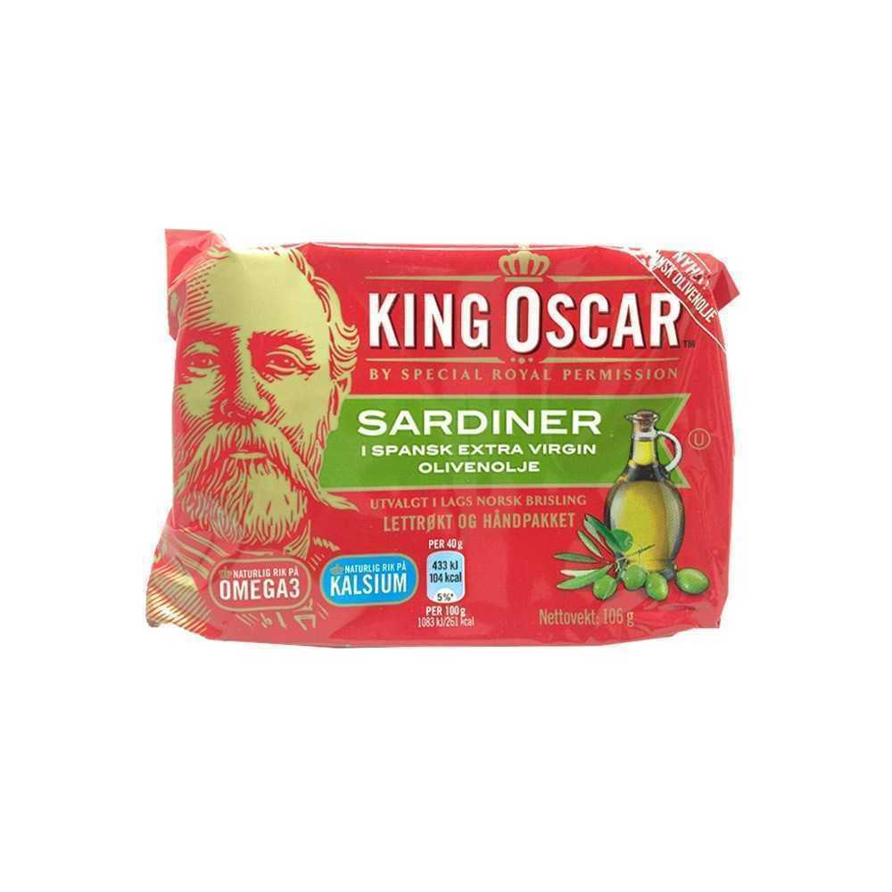 King Oscar Sardiner I Spansk Extra Virgin Olivenolje / Sardinas en Aceite de Oliva Virgen Extra 106g