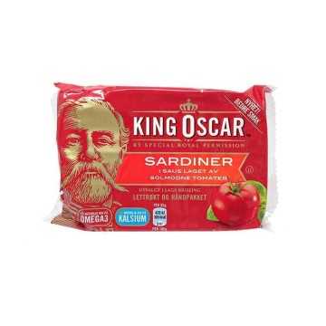 King Oscar Sardiner i Saus Laget Av Solmodne Tomater / Sardines in Tomato Sauce 100g