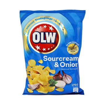 Olw Chips Sourcream&Onion / Patatas Fritas con Crema de Cebolla Agria 175g