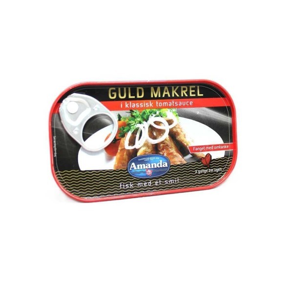 Amanda Guld Makrel i Klassisk Tomatsauce 125g/Mackerel in Tomato Amanda Guld Makrel i Klassisk Tomatsauce 125g/Mackerel in Tomato