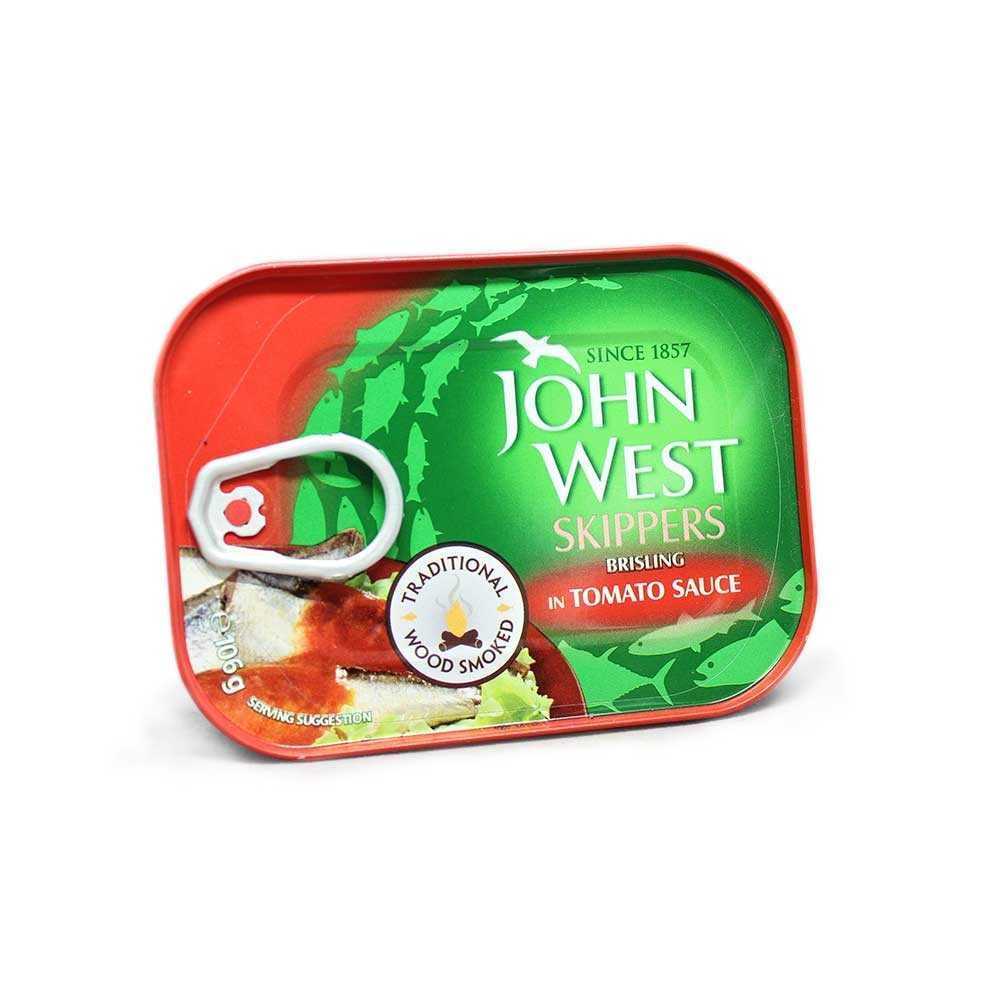 John West Skippers in Tomato Sauce 106g/ Sardinas Ahumadas en Tomate