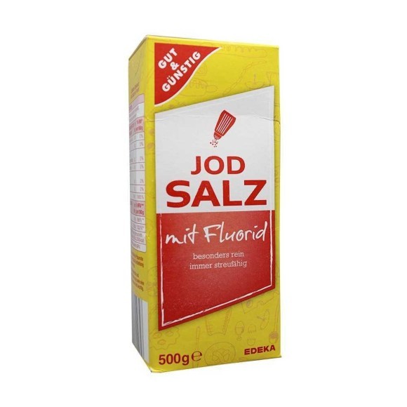 Gut&Günstig Jodsalz mit Fluorid / Sal con Yodo y Flúor 500g Gut&Günstig Jodsalz mit Fluorid / Sal con Yodo y Flúor 500g