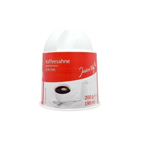 Jeden Tag Kaffeesahne 12% Fett / Nata Evaporada para Café 196ml Jeden Tag Kaffeesahne 12% Fett / Nata Evaporada para Café 196ml
