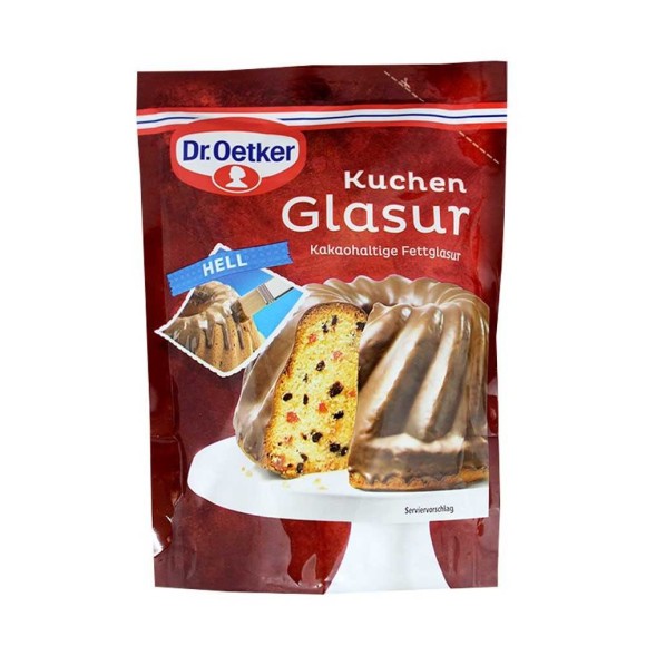 Dr.Oetker Kuchen Glasur Kakao Hell / Glaseado Brillante de Chococolate 125g