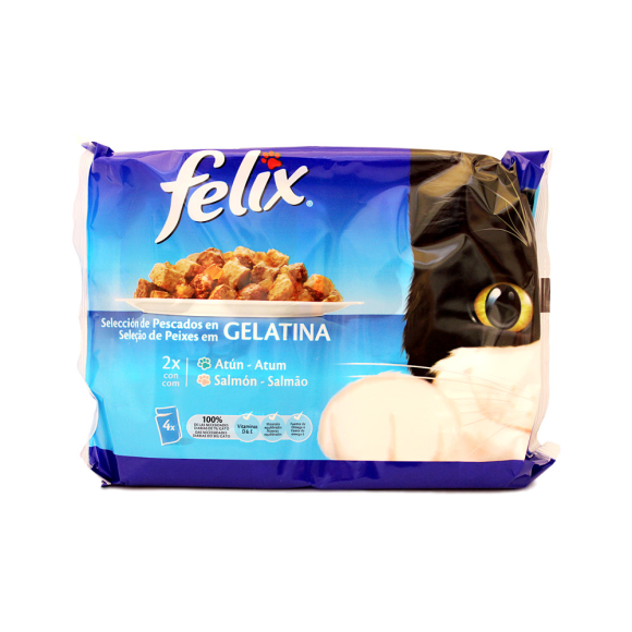 Felix Vis / Comida para Gatos de Salmón y Atún 4x100g Felix Vis / Comida para Gatos de Salmón y Atún 4x100g