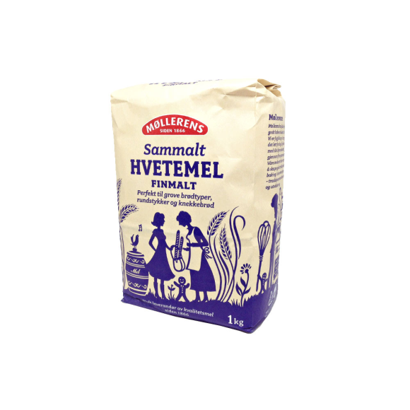 Møllerens Sammalt Hvetemel Finmalt / Harina de Trigo Integral Fina 1Kg Møllerens Sammalt Hvetemel Finmalt / Harina de Trigo Integral Fina 1Kg