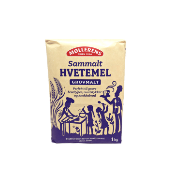 Møllerens Sammalt Hvetemel Grovmalt 1Kg/ Coarse Whole Wheat Flour