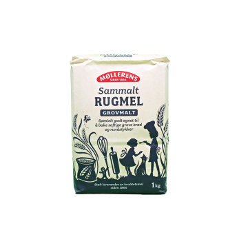 Møllerens Sammalt Rugmel Grovmalt / Coarse Whole Rye Flour 1Kg