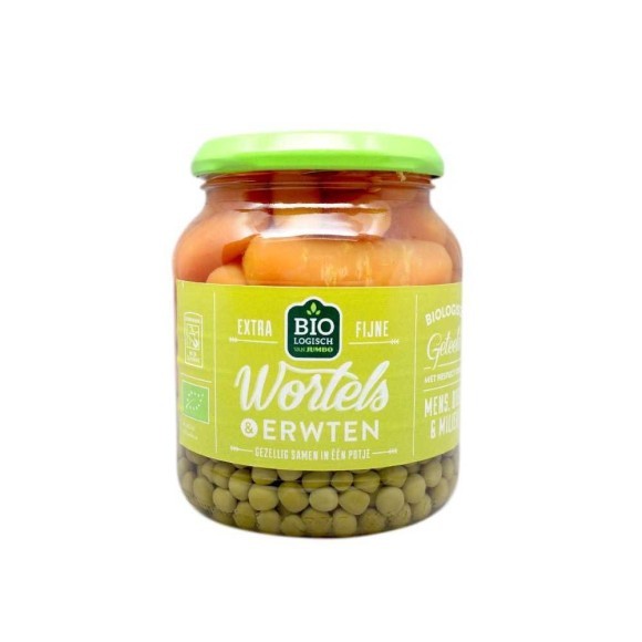 Biologisch Wortels&Erwten 340g/ Zanahorias y Guisantes