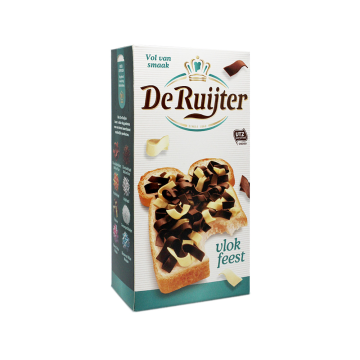 De Ruijter Vlok Feest / Virutas de Chocolate Blanco y Negro 300g